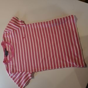 Y2k Ralph Lauren Sport pink stripes short cotton tee excellent